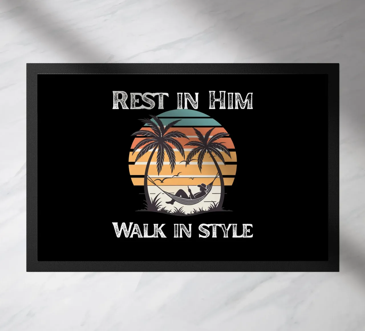 Rest in Grace Walk in Confidence Peace Within Style on Point Fußmatte von Lionandlamb