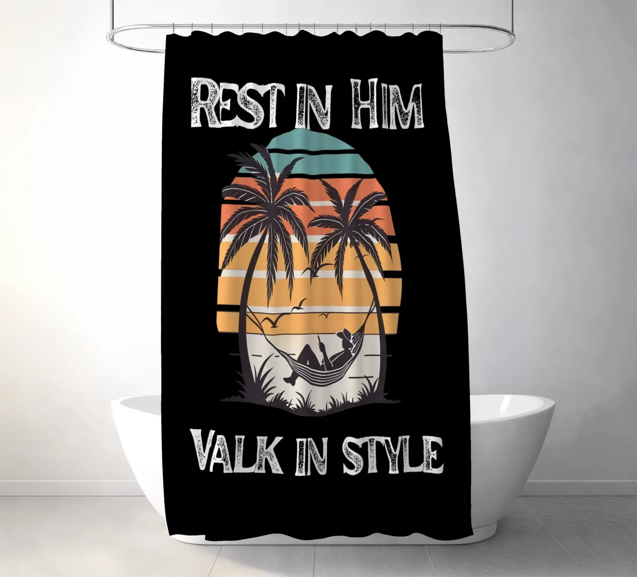 Se reposer dans la grâce Marcher dans la confiance La paix intérieure Le style à l'honneur rideau de douche de Lionandlamb