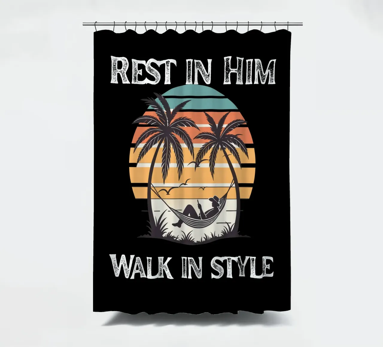 Se reposer dans la grâce Marcher dans la confiance La paix intérieure Le style à l'honneur rideau de douche de Lionandlamb