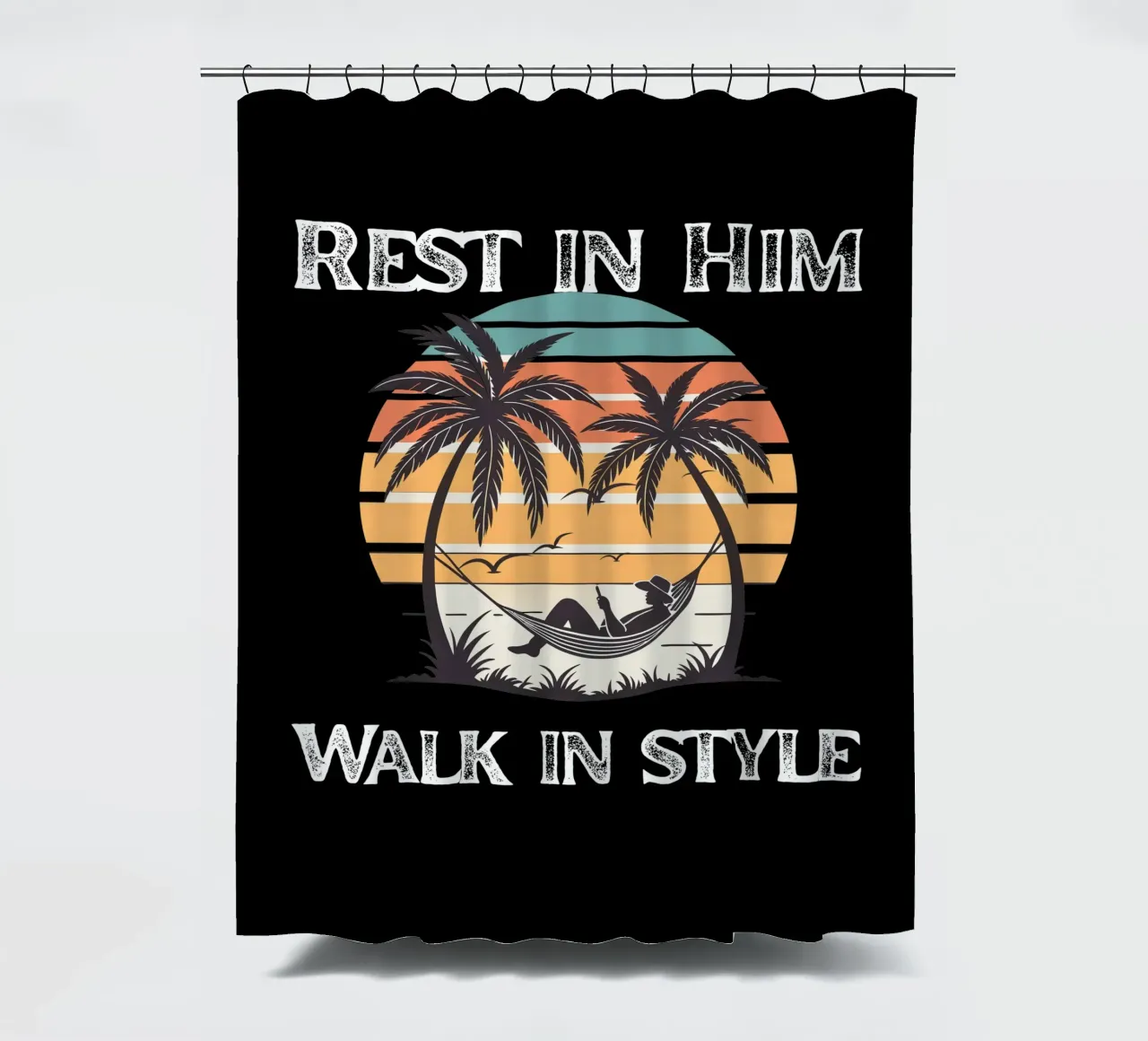 Se reposer dans la grâce Marcher dans la confiance La paix intérieure Le style à l'honneur rideau de douche de Lionandlamb