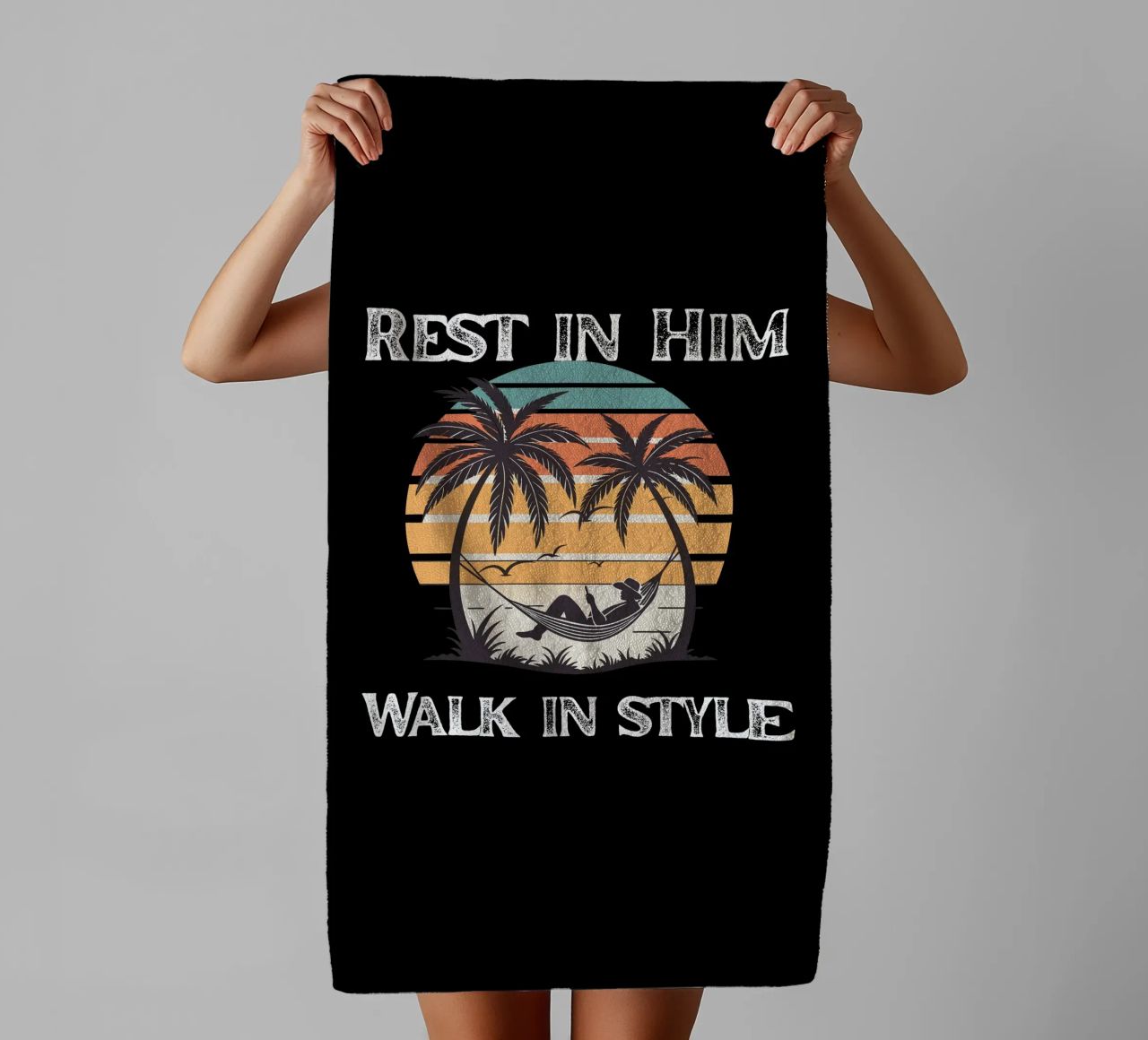 Rest in Grace Walk in Confidence Peace Within Style on Point towel by Lionandlamb