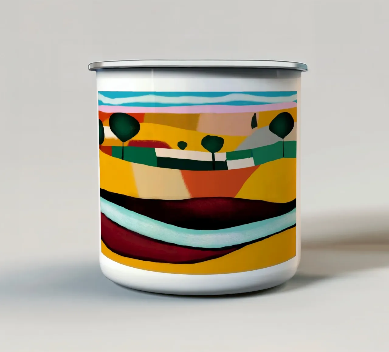 Il fiume attraversa tazza in smalto da Little Dean
