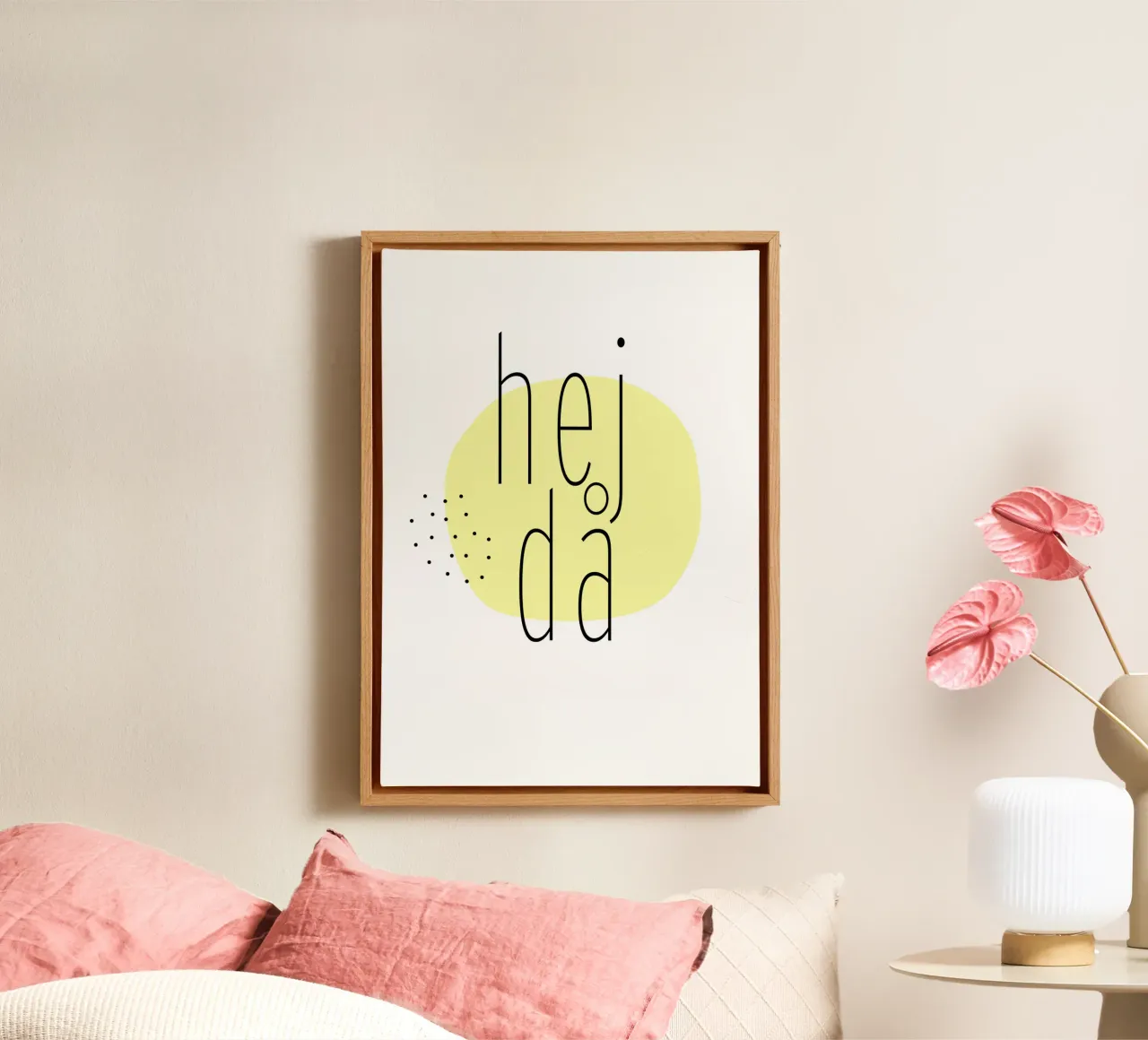 Hej då. tela con Cornice a cassetta da FRICKE DESIGN