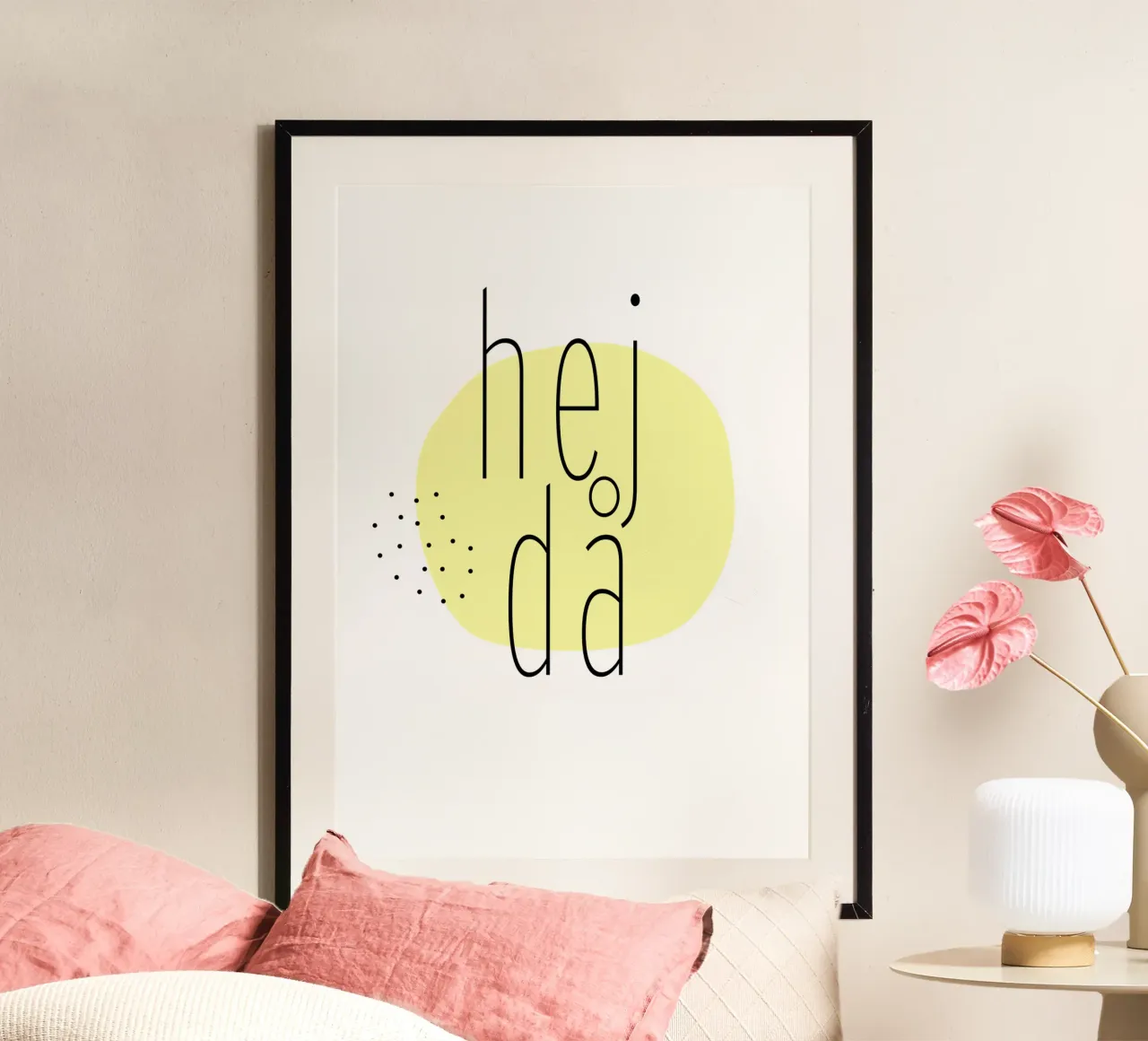 Hej då. poster con telaio in legno da FRICKE DESIGN