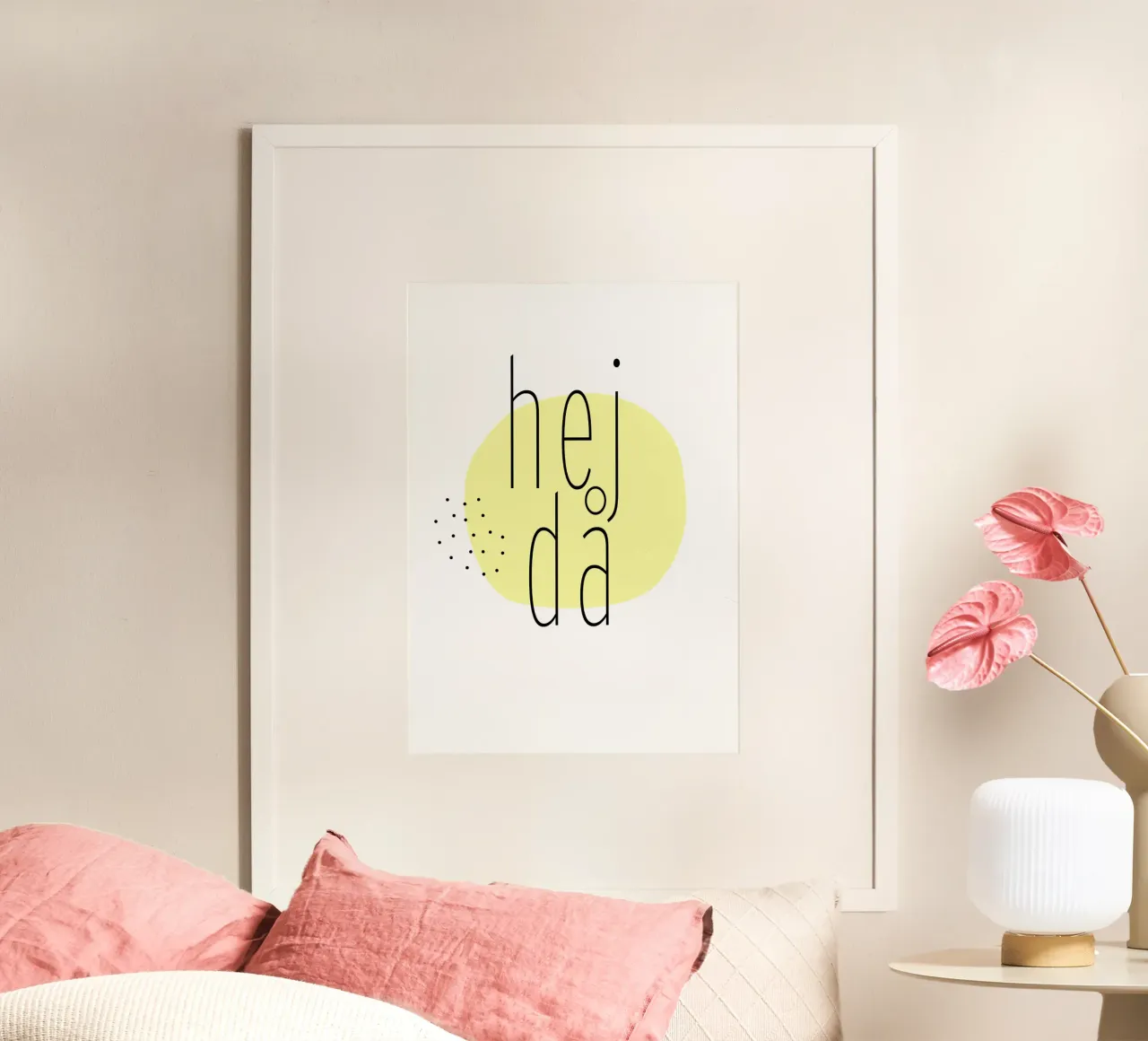 Hej då. poster con telaio in legno da FRICKE DESIGN