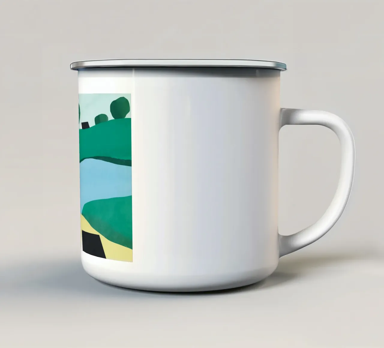 Villaggio con tetto nero tazza in smalto da Little Dean