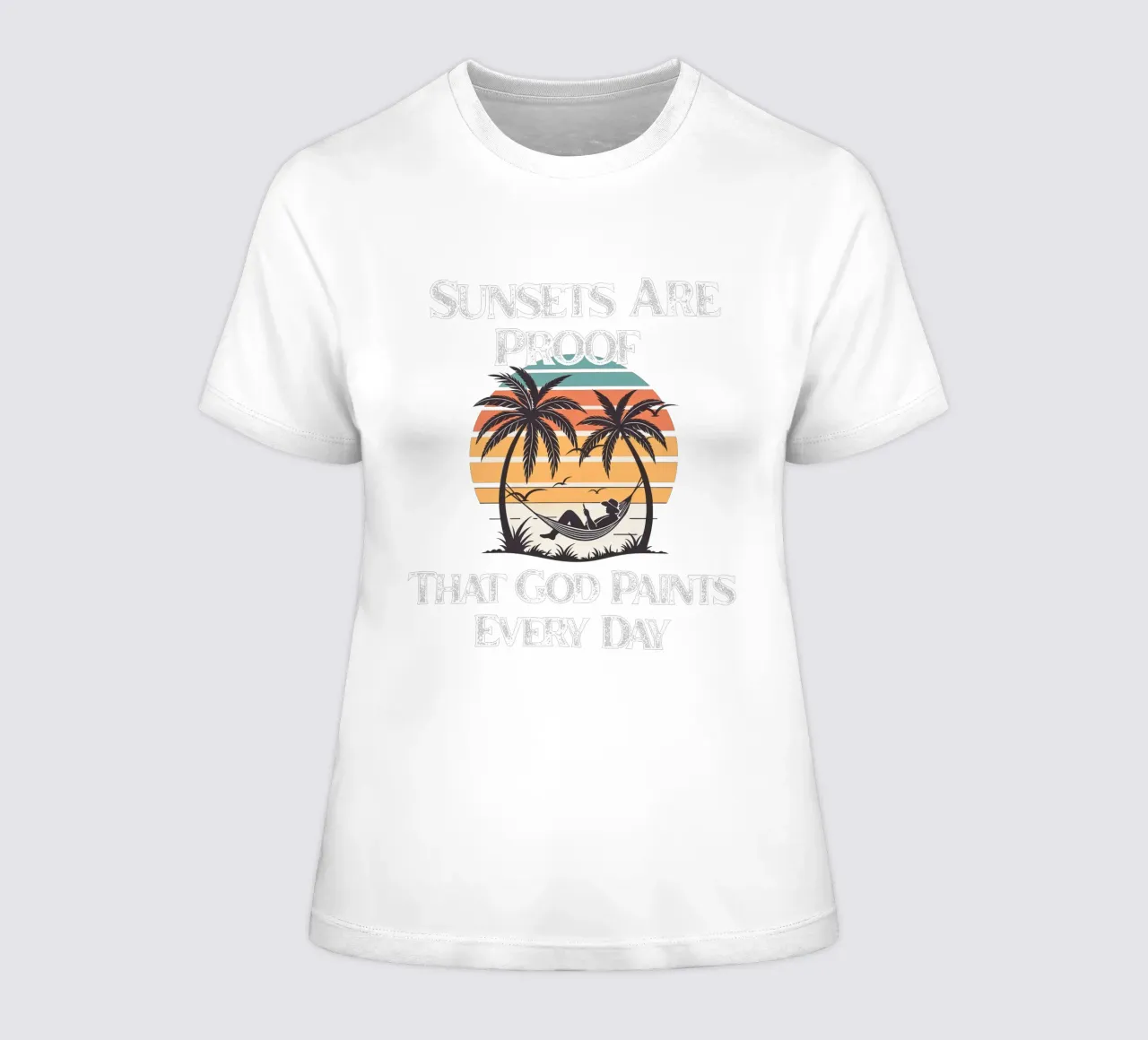 Zonsondergangen zijn Gods dagelijkse penseelstreken Een meesterwerk van God dames t-shirt getailleerd van Lionandlamb
