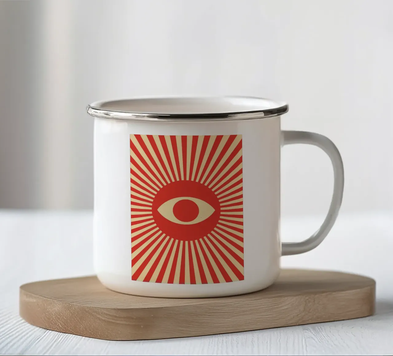 Raggio di sole dell'occhio tazza in smalto da galihstudio