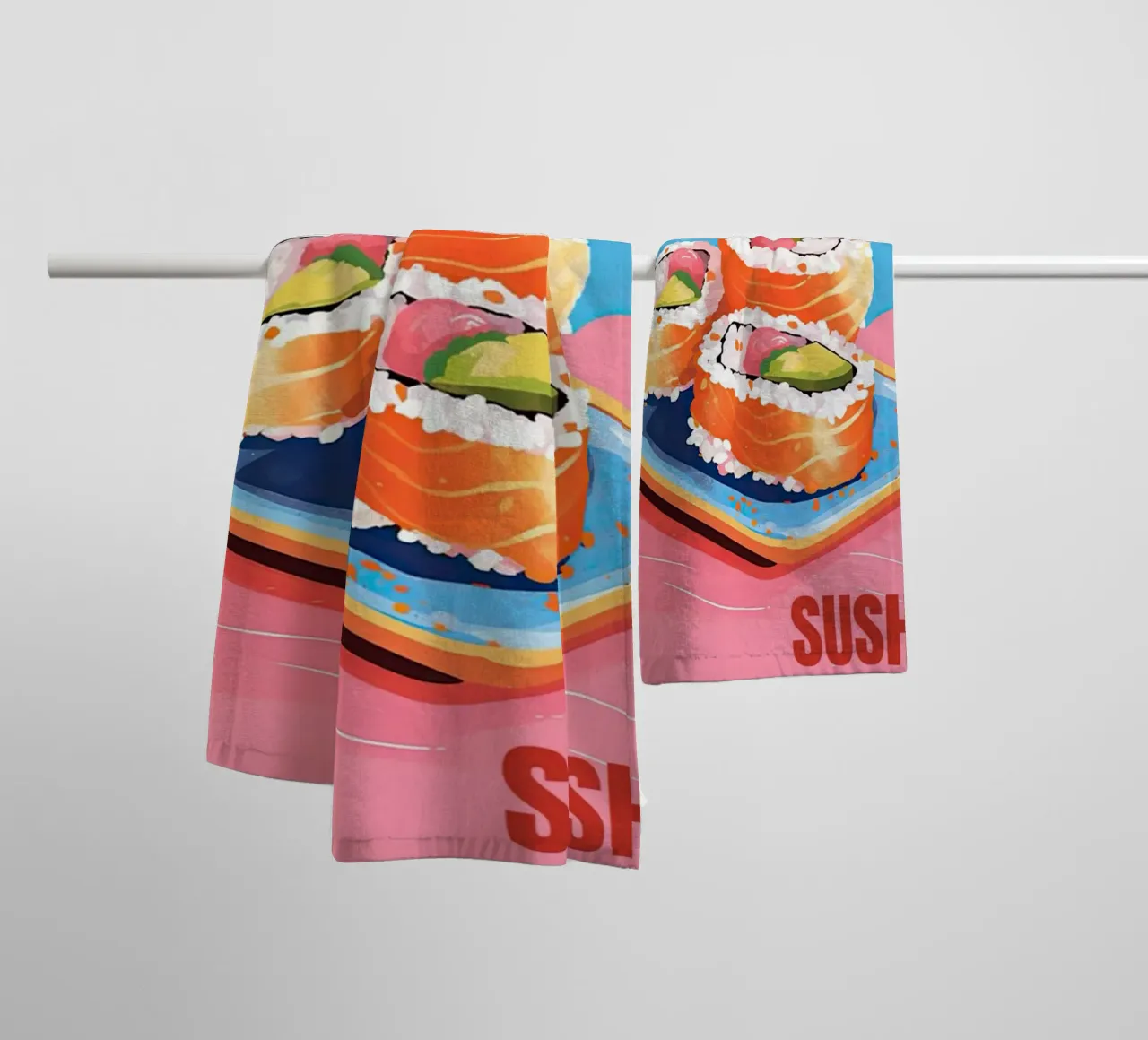 Sushi dal Giappone asciugamano da bagno da Waylons Studio