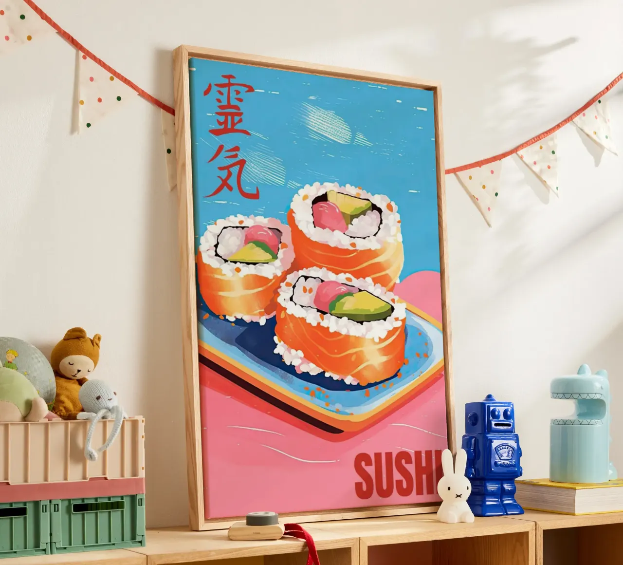 Sushi dal Giappone tela con Cornice a cassetta da Waylons Studio
