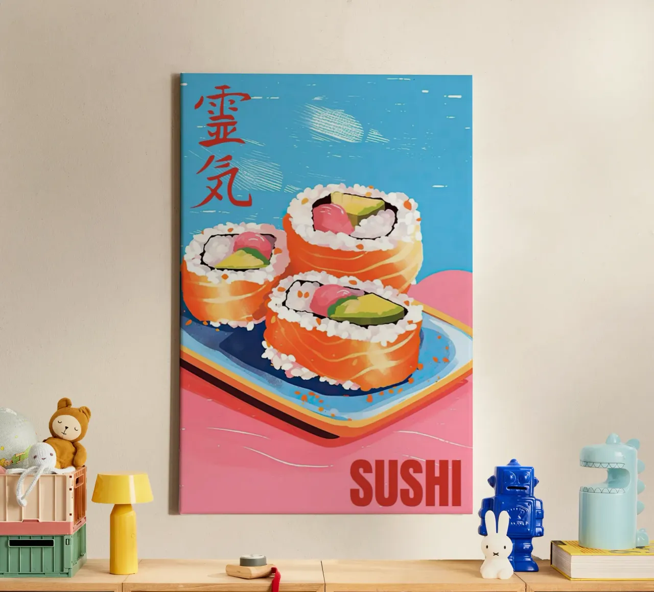 Sushi dal Giappone tela con Cornice a cassetta da Waylons Studio