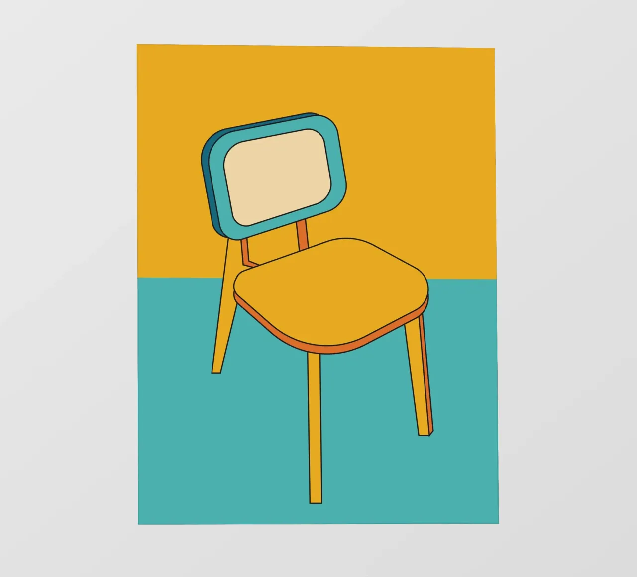 Sedia retro outline telo in pvc da galihstudio