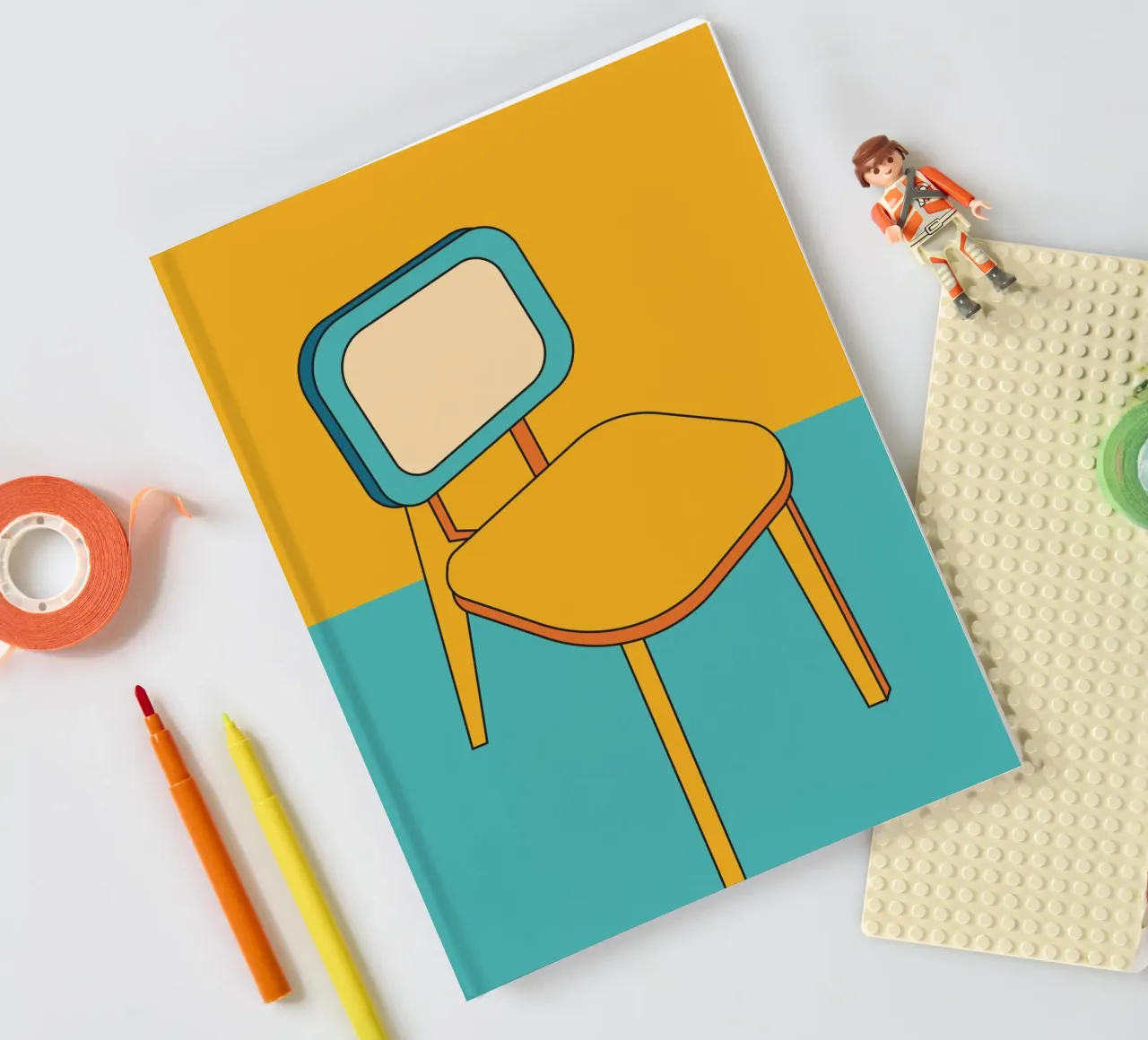 Chair retro outline notebook by galihstudio