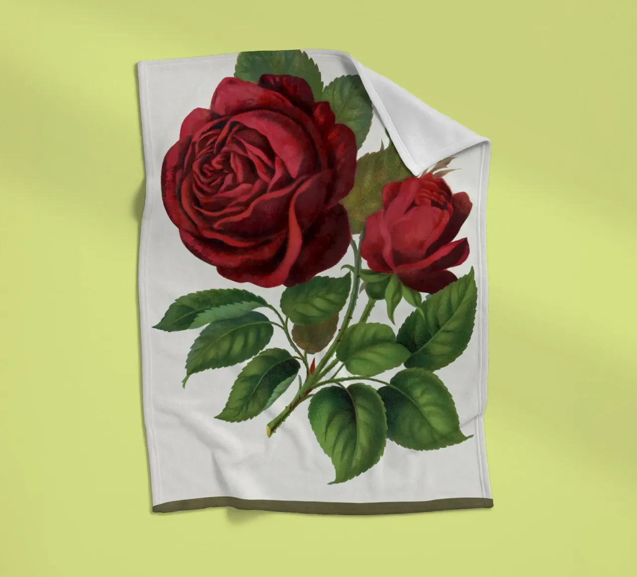 Red rose coperta in pile da vintageshop