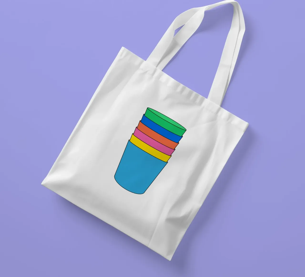Regenbogen-Glasstapel Jutebeutel von galihstudio