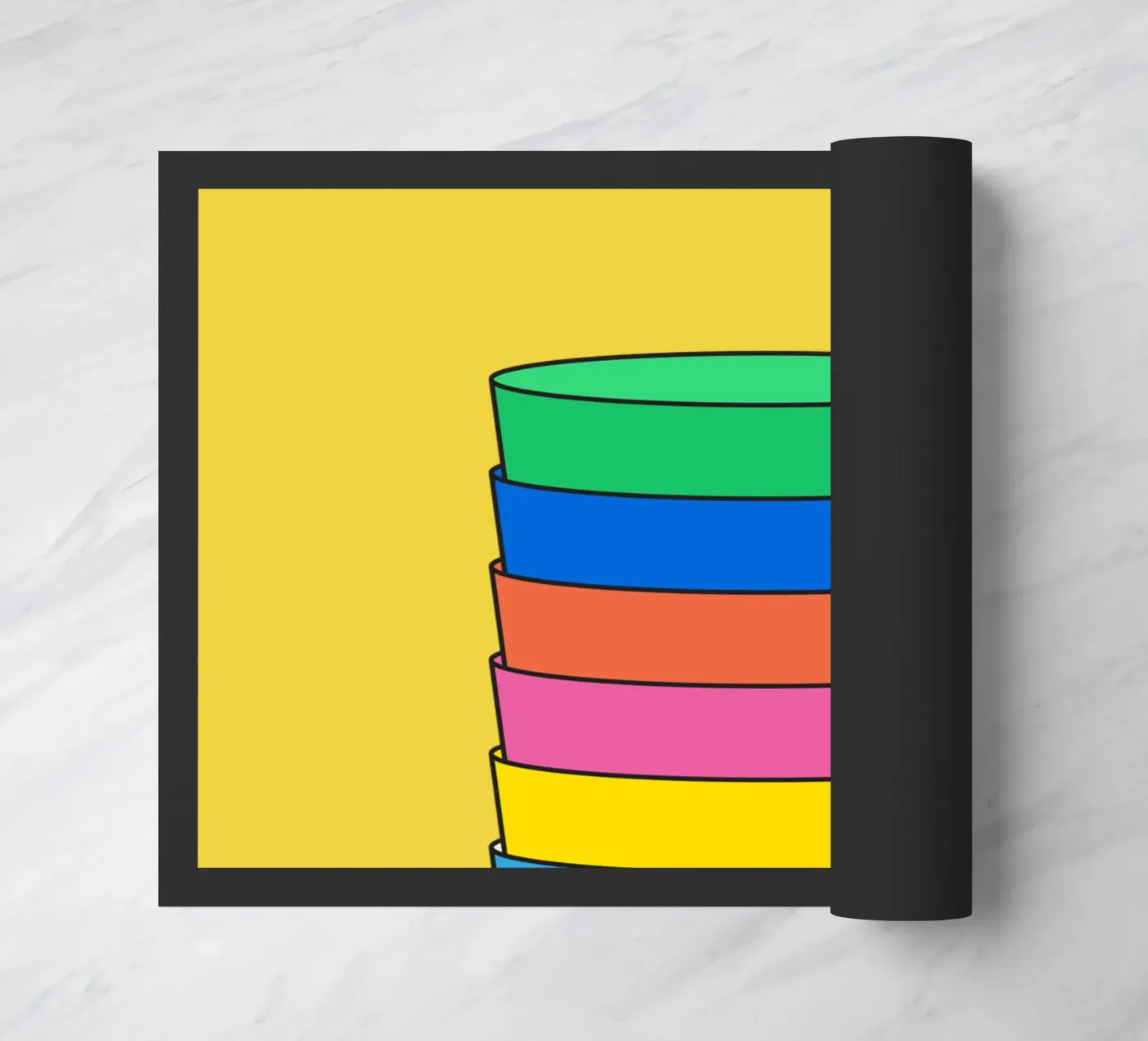 Rainbow glass stack Fußmatte von galihstudio