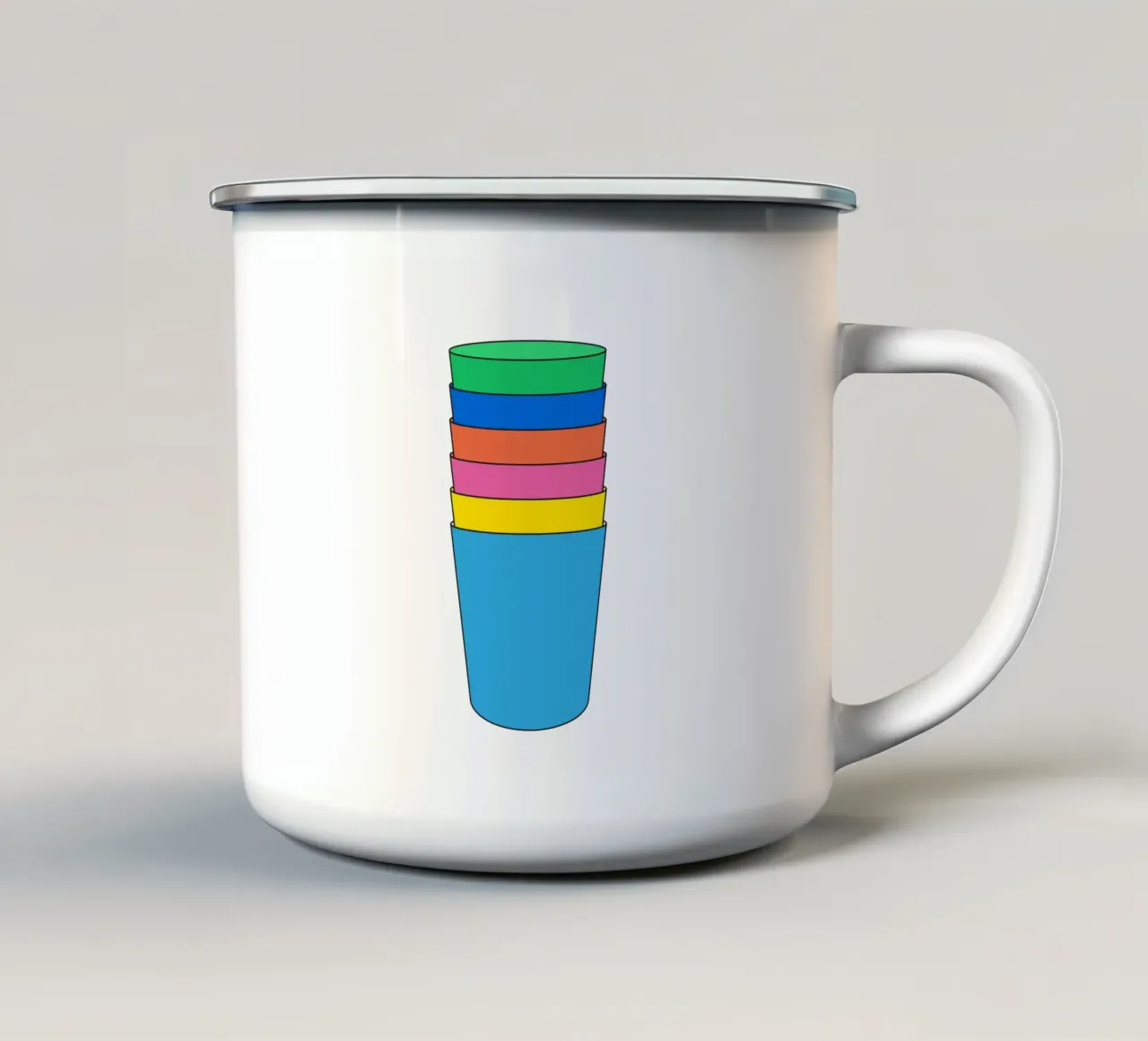 Pila di vetro arcobaleno tazza in smalto da galihstudio