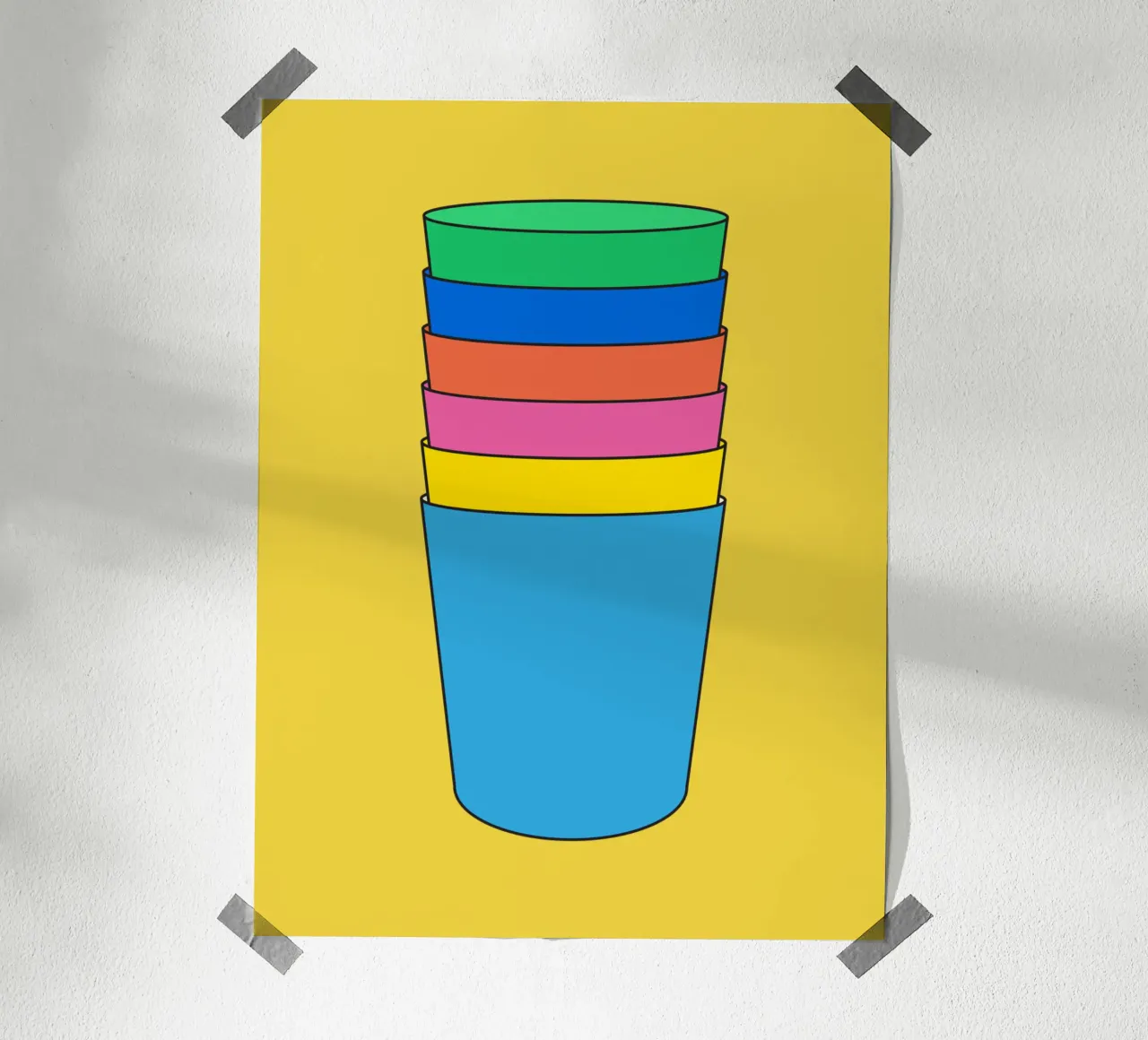 Regenboog glazen stapel poster van galihstudio