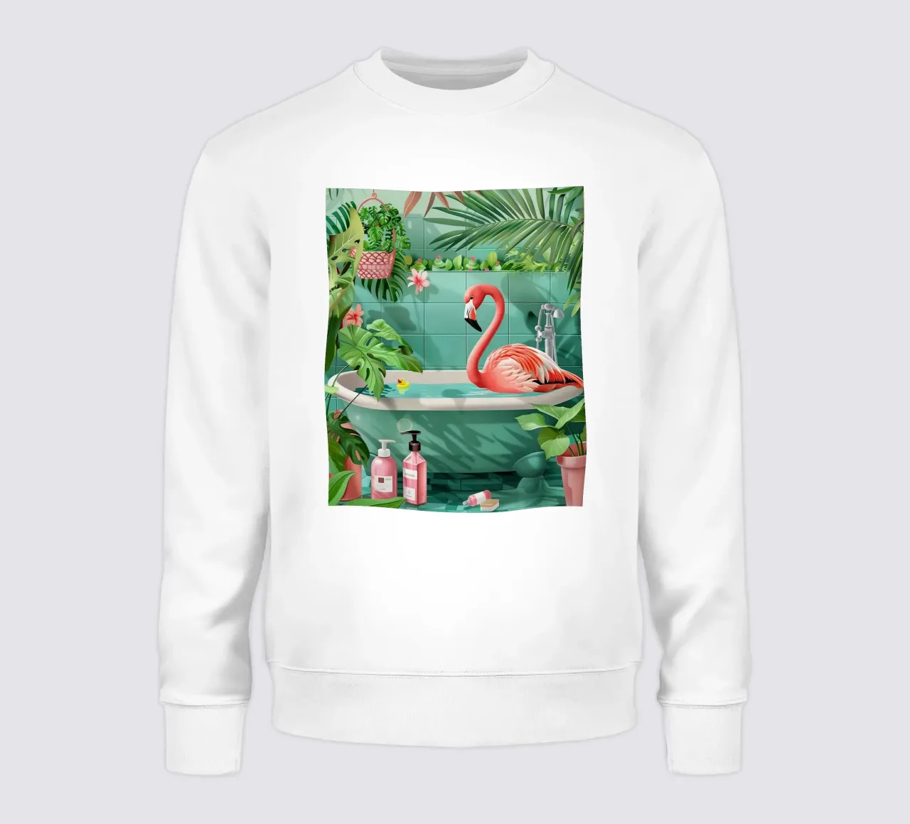 Cartello per bagno con fenicottero felpa da animals_studio
