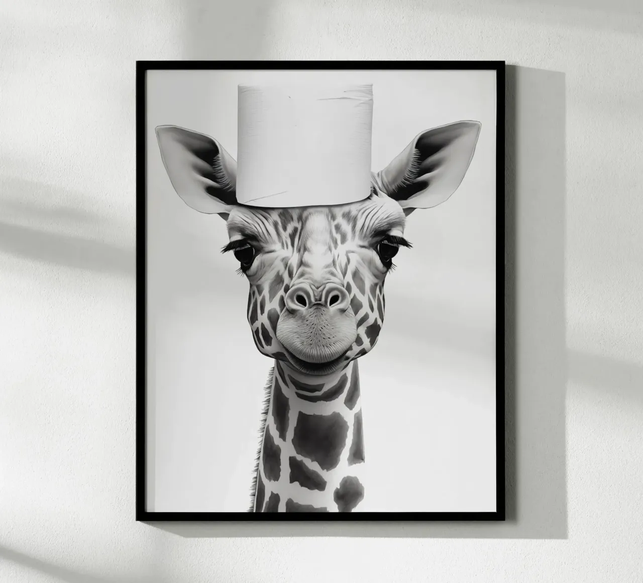 Giraffa poster con telaio in alluminio da animals_studio