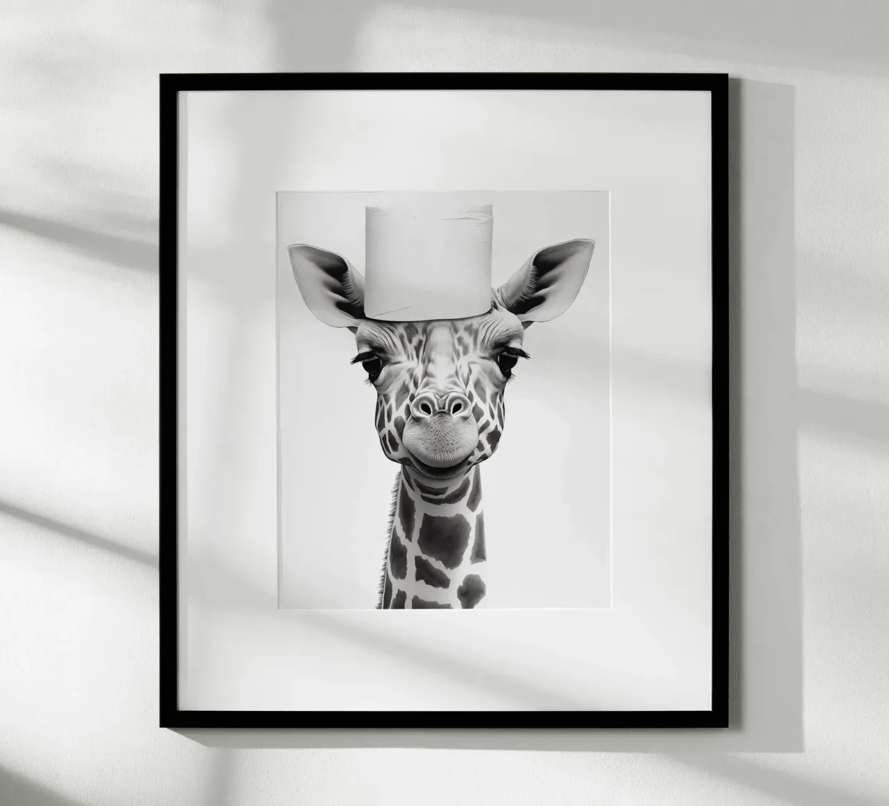 Giraffa poster con telaio in alluminio da animals_studio