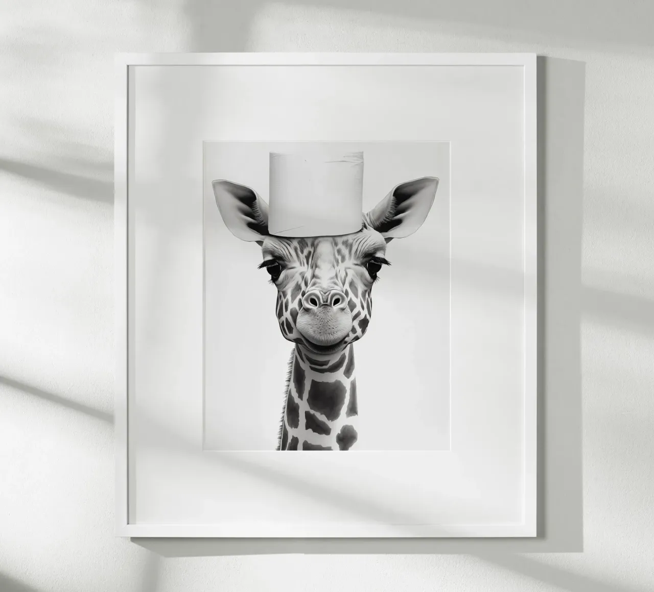 Giraffa poster con telaio in alluminio da animals_studio