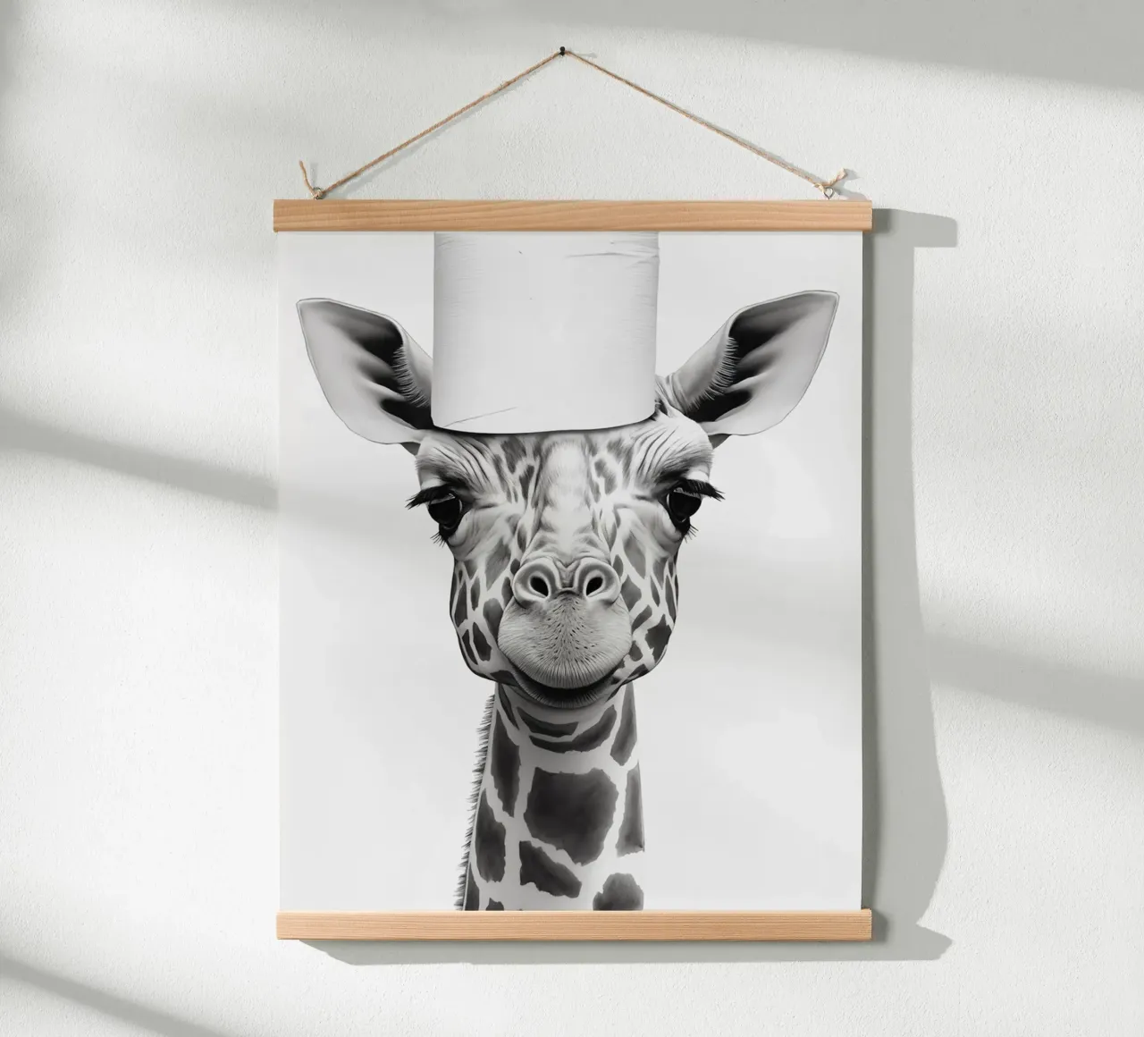 Giraffa poster con telaio in alluminio da animals_studio