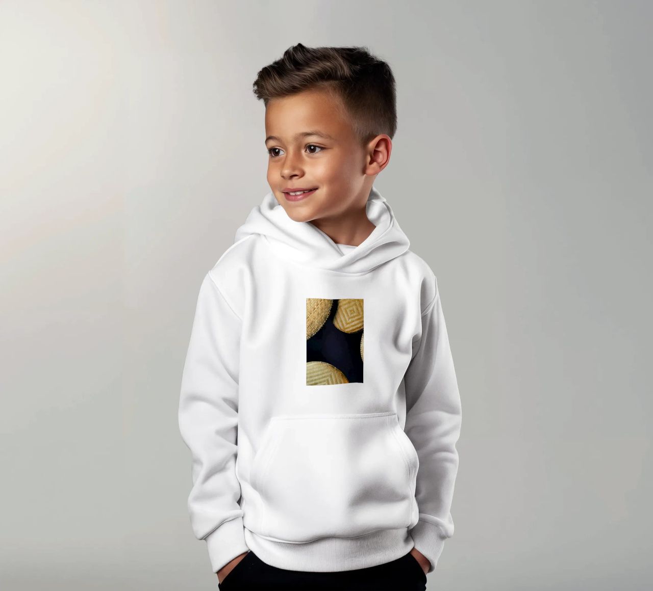 Complementary Pattern felpa bambino con cappuccio da Sebastian Hilgetag