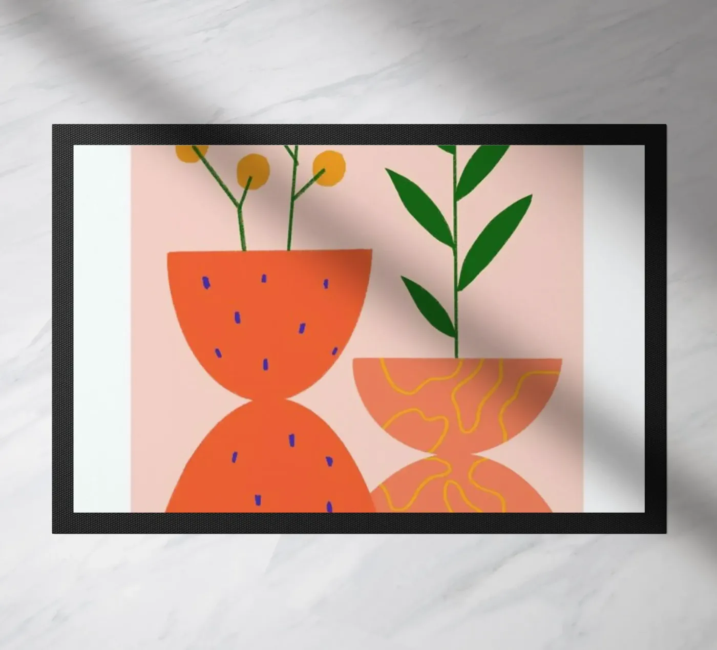 Yellow Bloom doormat by Pure