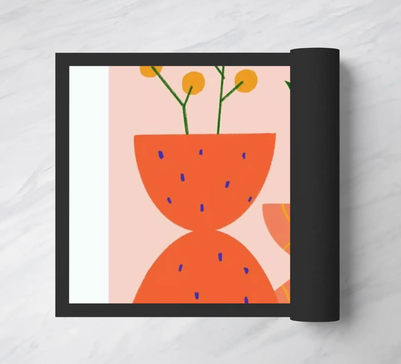 Yellow Bloom doormat by Pure