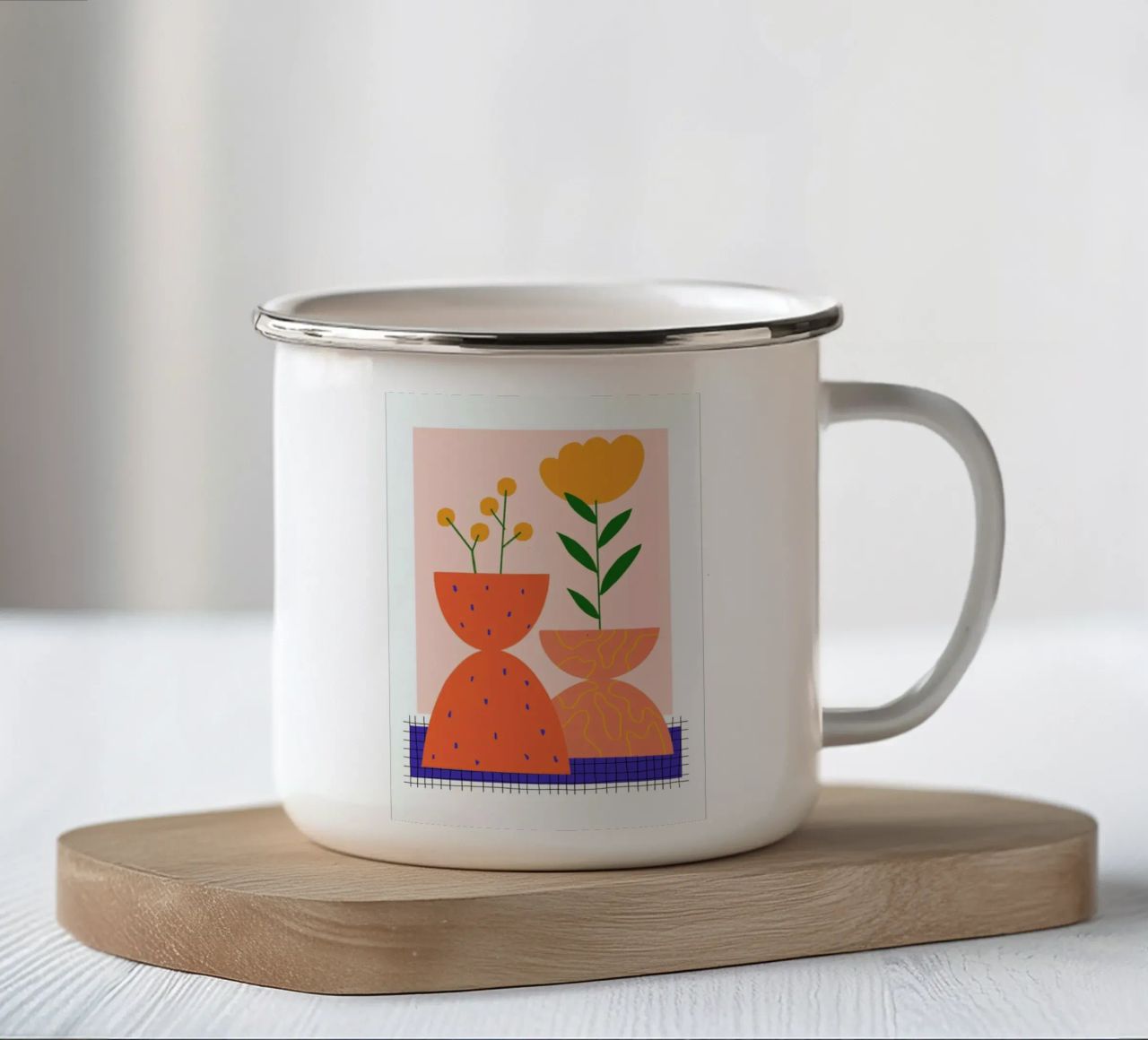 Yellow Bloom tazza in smalto da Pure