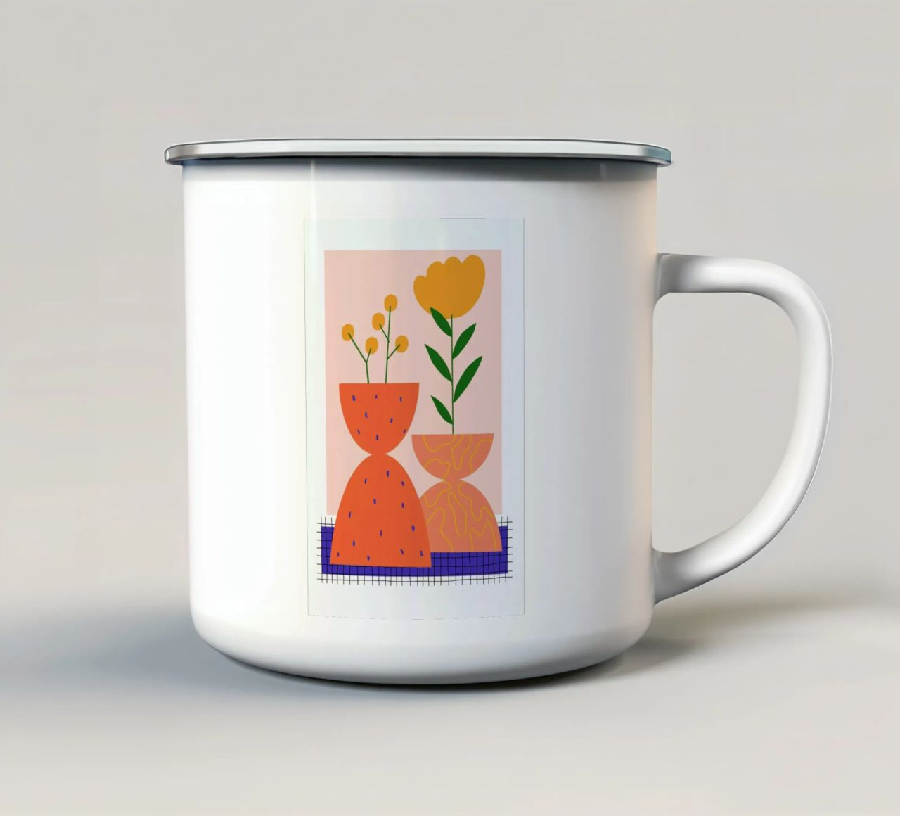 Yellow Bloom tazza in smalto da Pure