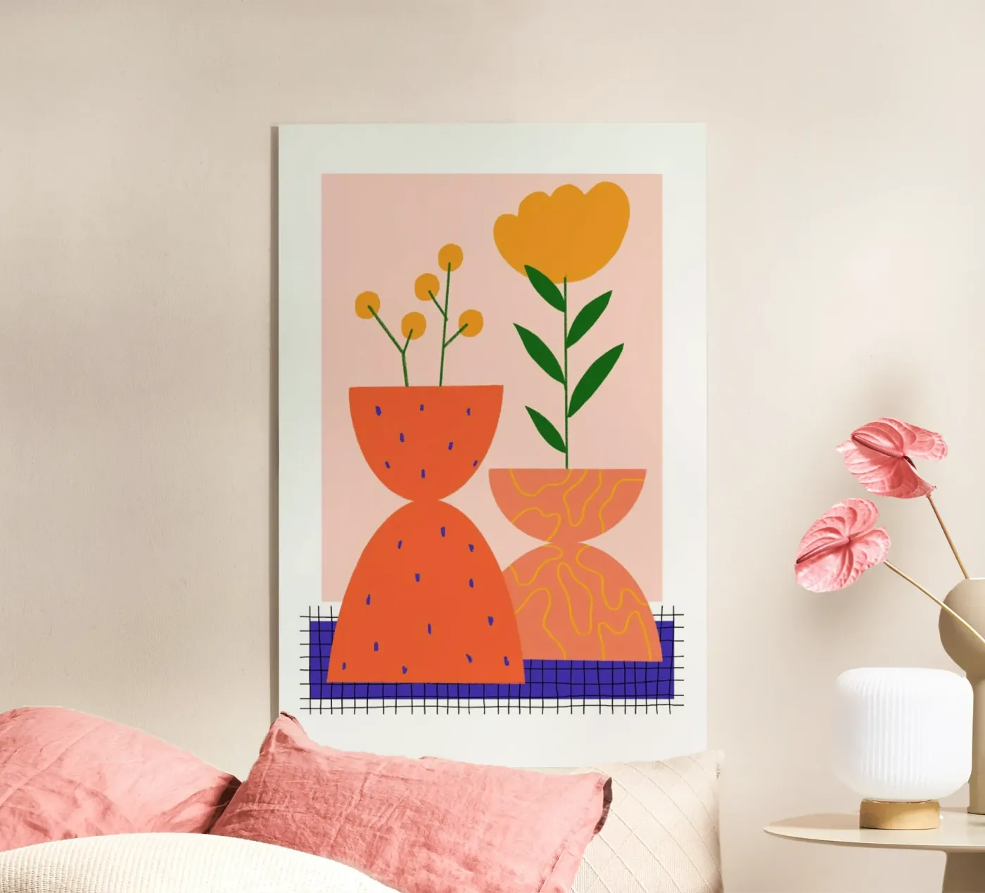 Yellow Bloom acryl van Pure