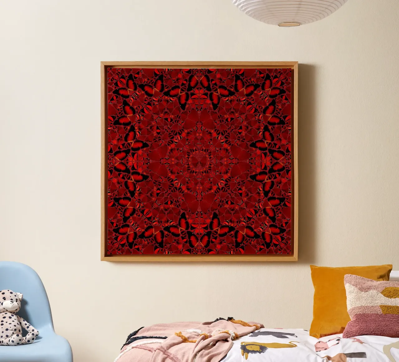 Damien Hirst Stelle Farfalla tela con Cornice a cassetta da Romeyoprints