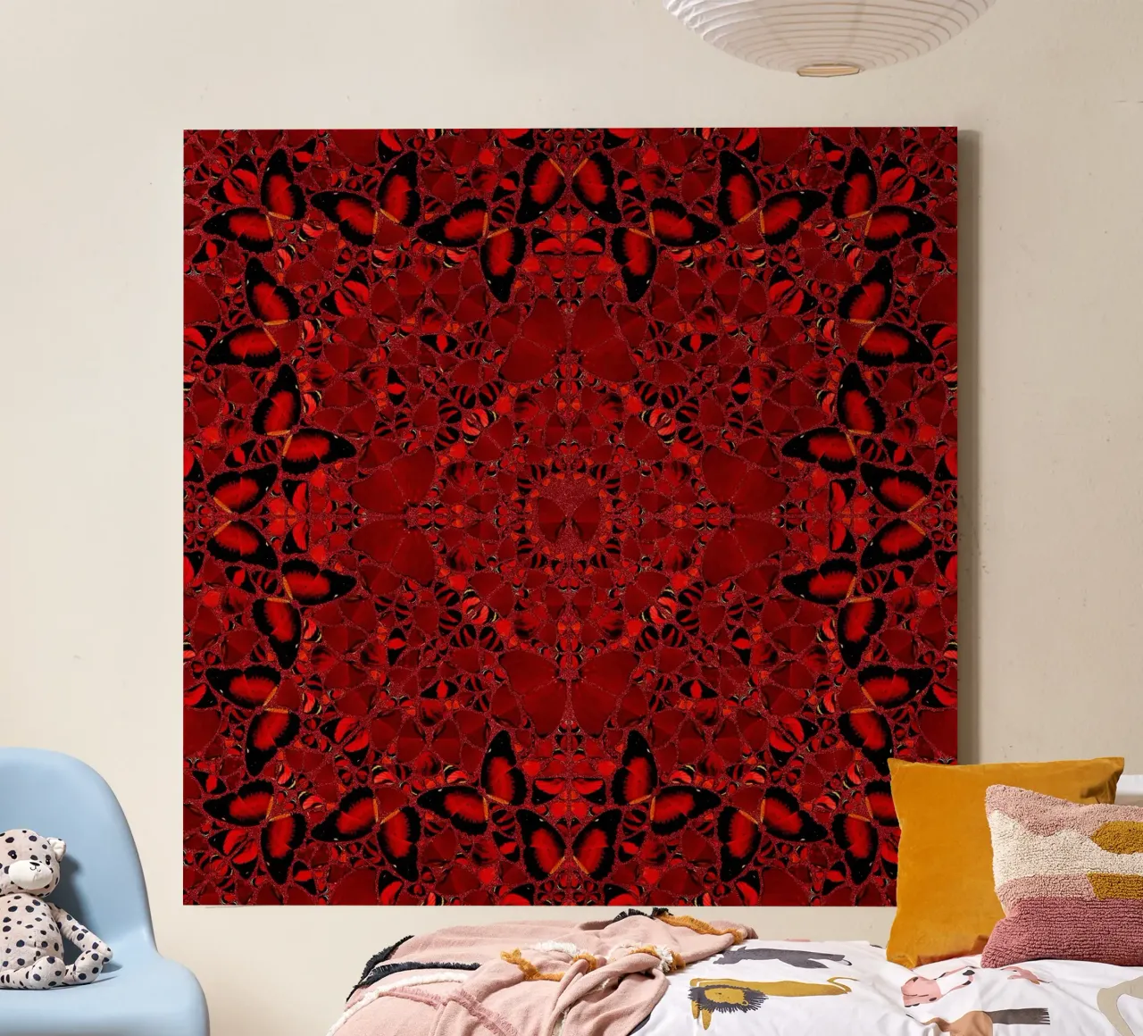 Damien Hirst Stelle Farfalla tela con Cornice a cassetta da Romeyoprints