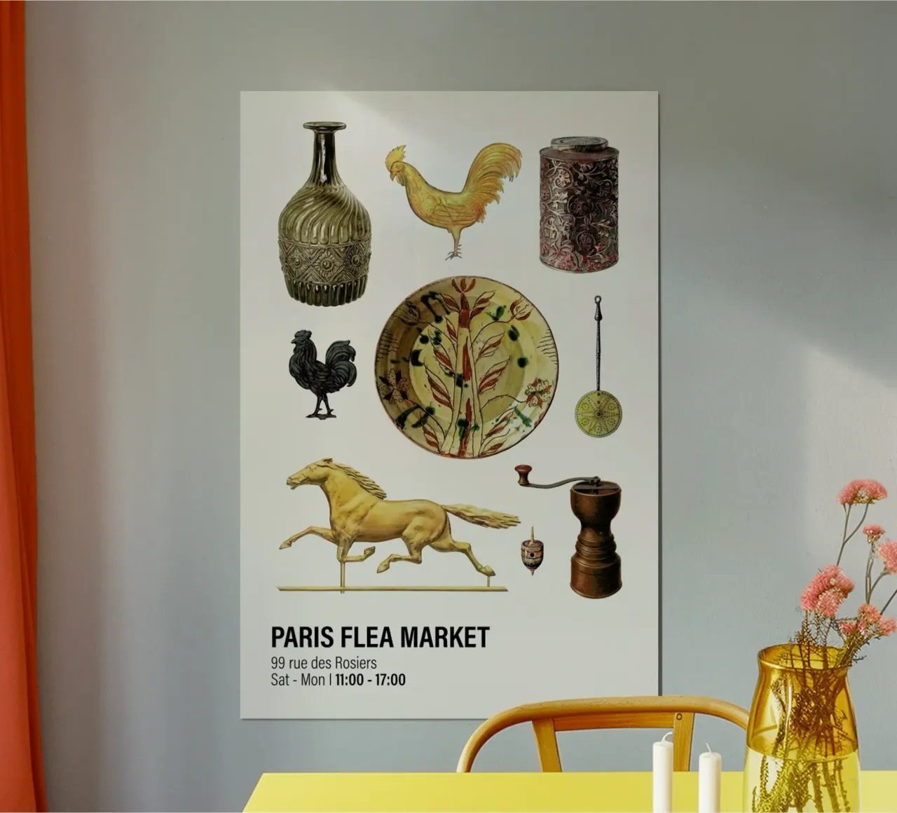 Paris Flea Market poster da Vintage by JUNIQE
