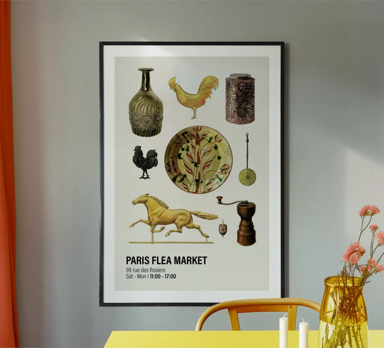 Paris Flea Market poster da Vintage by JUNIQE