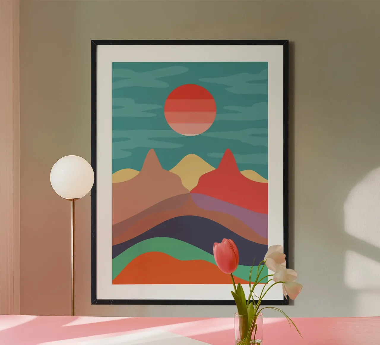 sun mountains clouds horizon layers desert sky hahnemühle by minerva santiago