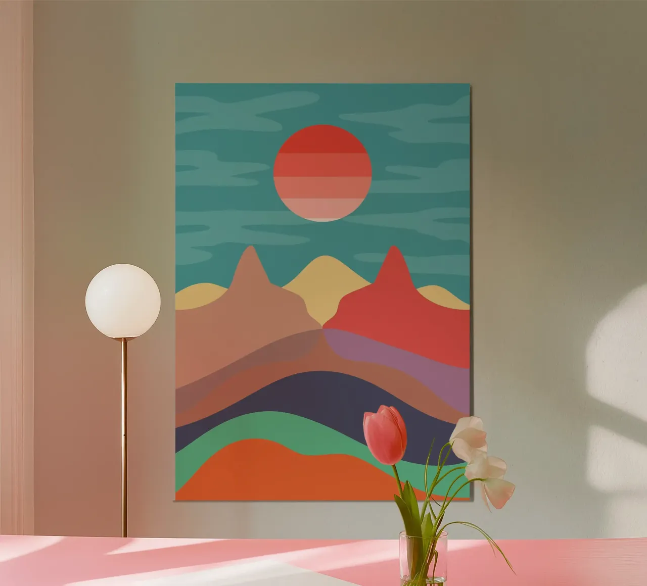 sun mountains clouds horizon layers desert sky hahnemühle by minerva santiago