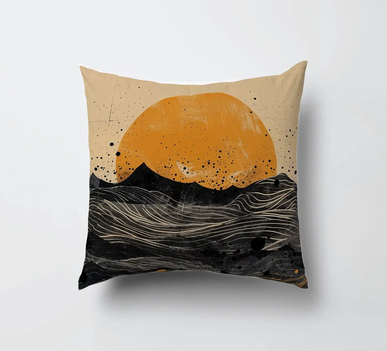 sole orizzonte onde punti texture linee elementi astratti cuscino da minerva santiago