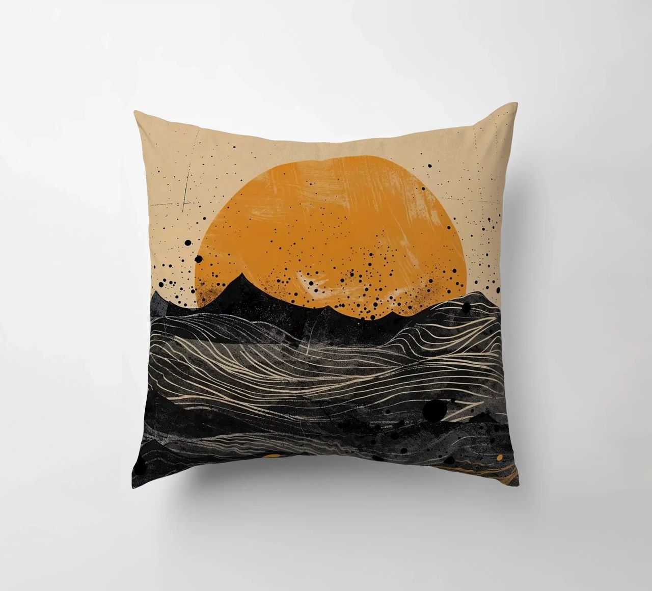 sole orizzonte onde punti texture linee elementi astratti cuscino da minerva santiago