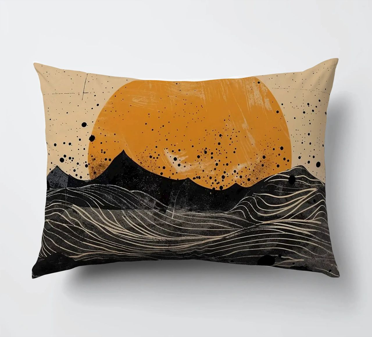 sole orizzonte onde punti texture linee elementi astratti cuscino da minerva santiago
