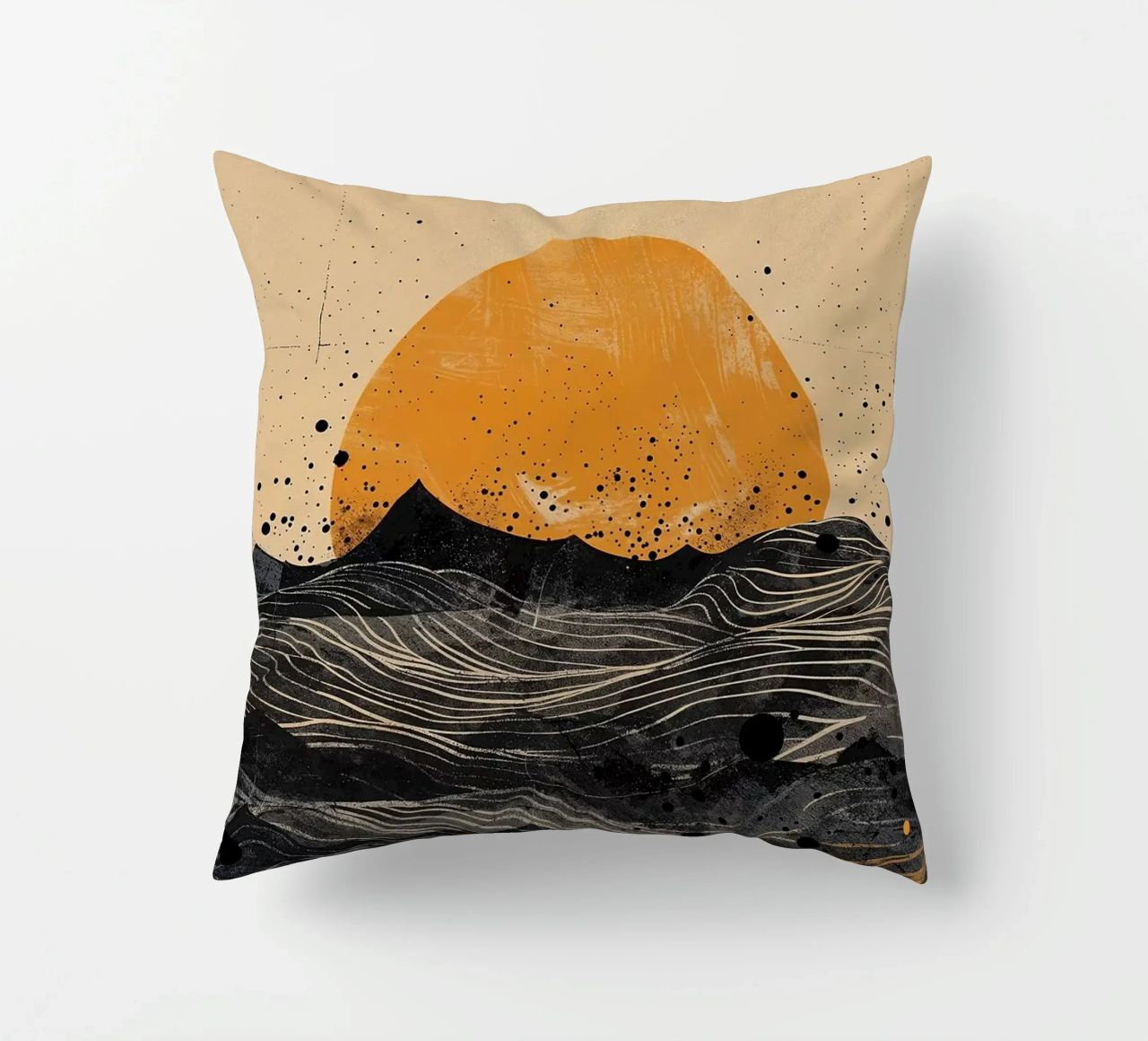 sole orizzonte onde punti texture linee elementi astratti cuscino da minerva santiago