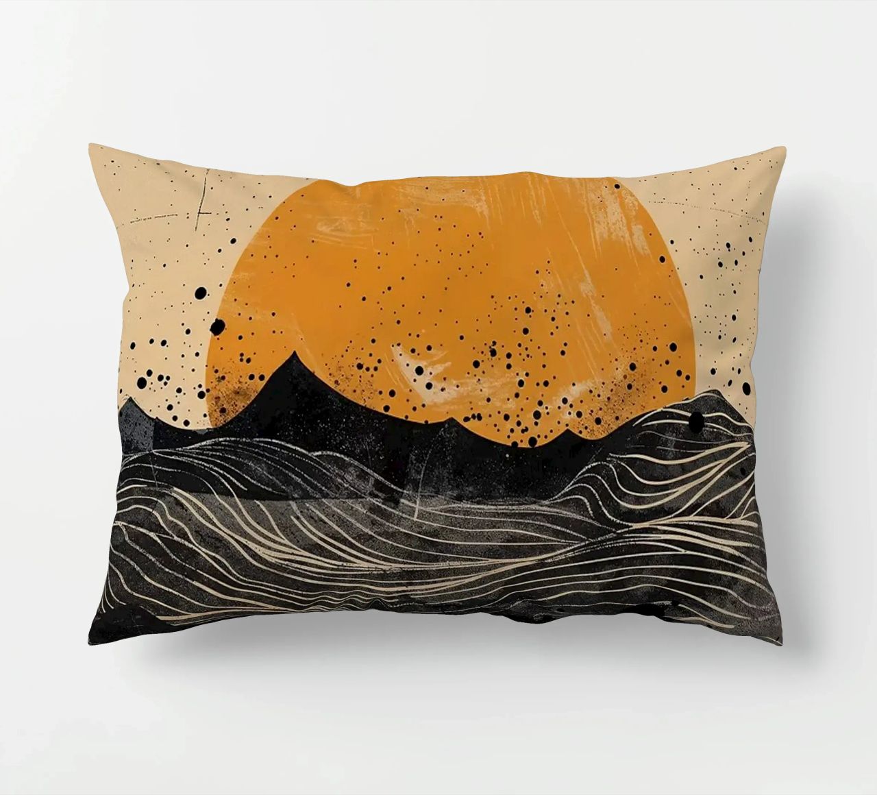 sole orizzonte onde punti texture linee elementi astratti cuscino da minerva santiago
