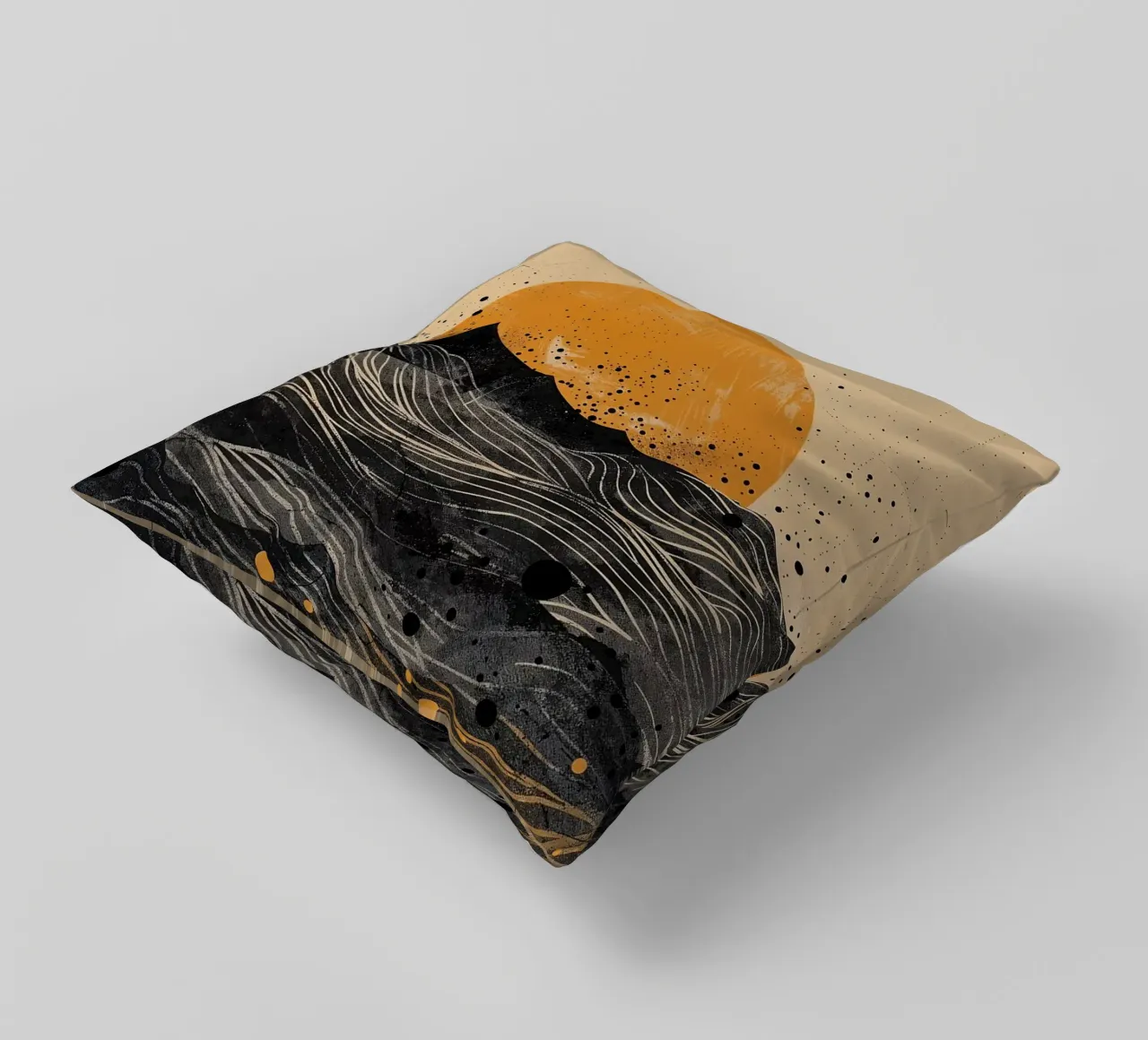 sole orizzonte onde punti texture linee elementi astratti cuscino da minerva santiago