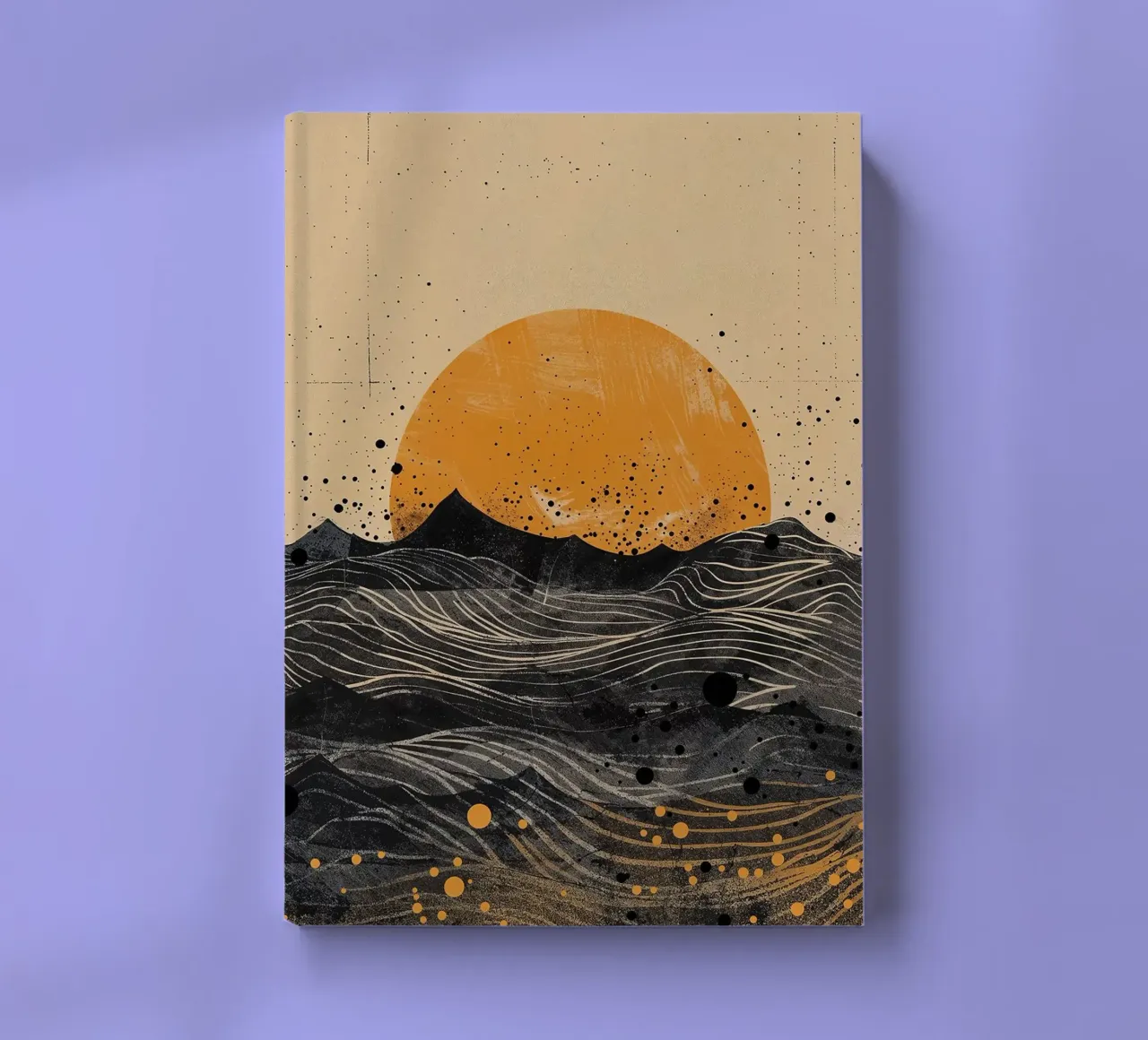 sun horizon waves dots textures lines abstract elements notebook by minerva santiago