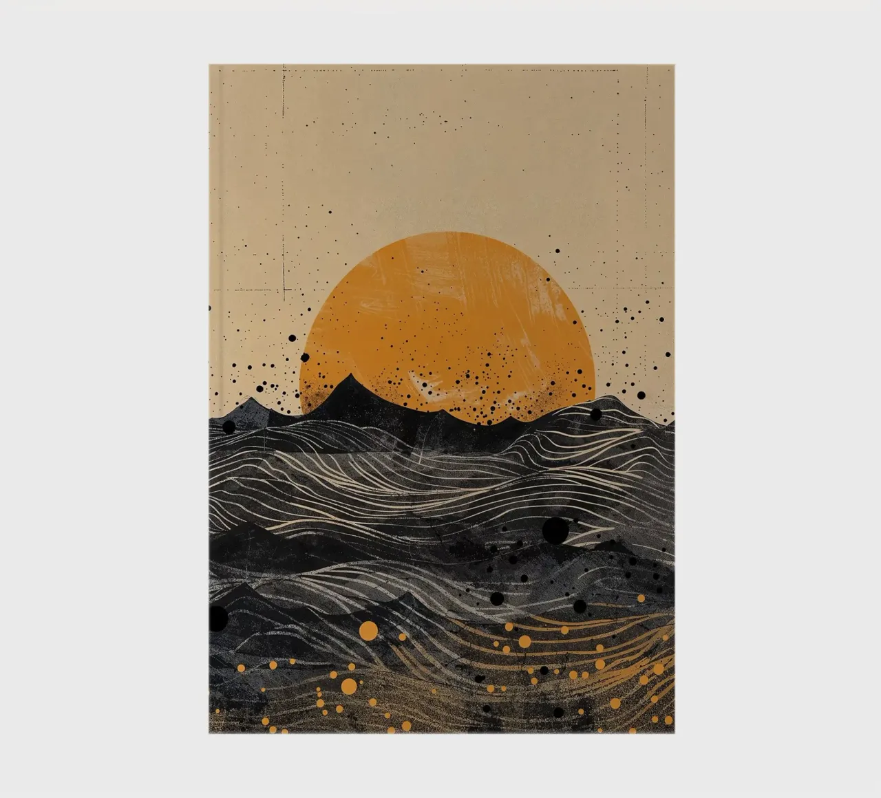 sun horizon waves dots textures lines abstract elements notebook by minerva santiago