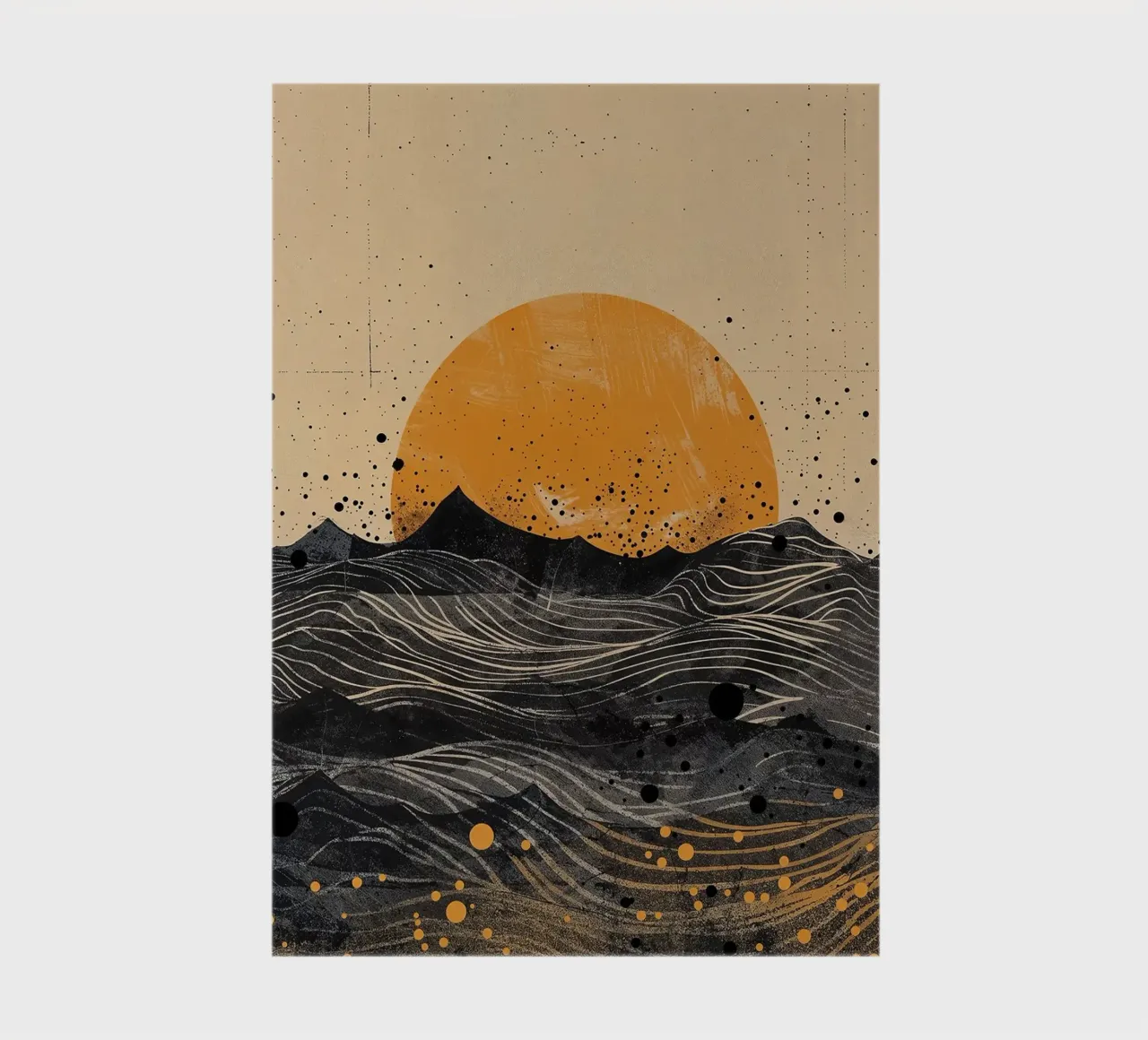 sun horizon waves dots textures lines abstract elements notebook by minerva santiago