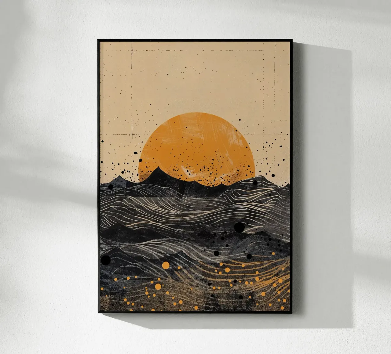 sole orizzonte onde punti texture linee elementi astratti plexiglass da minerva santiago