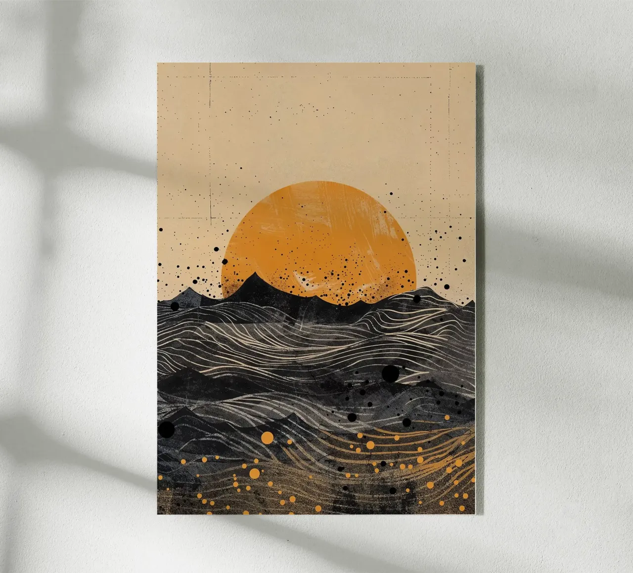 sole orizzonte onde punti texture linee elementi astratti plexiglass da minerva santiago